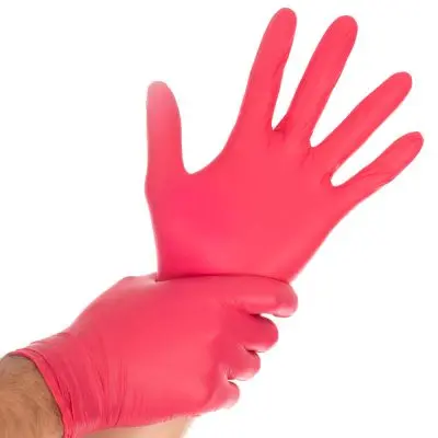 [FM26159] Handschoen nitril Safe Light Rood M (100st.)