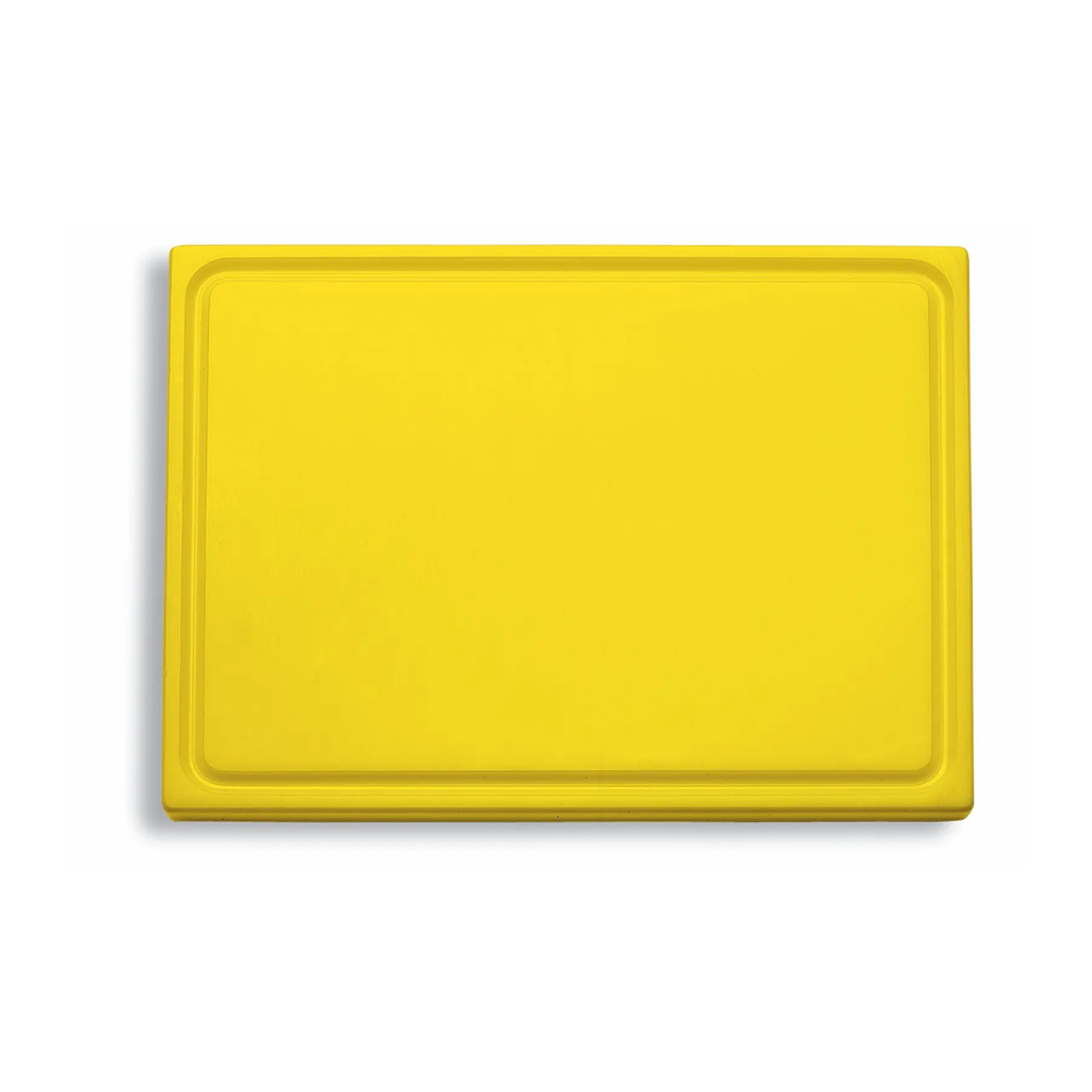 Cutting board with juice groove 26,5x32,5cm yellow