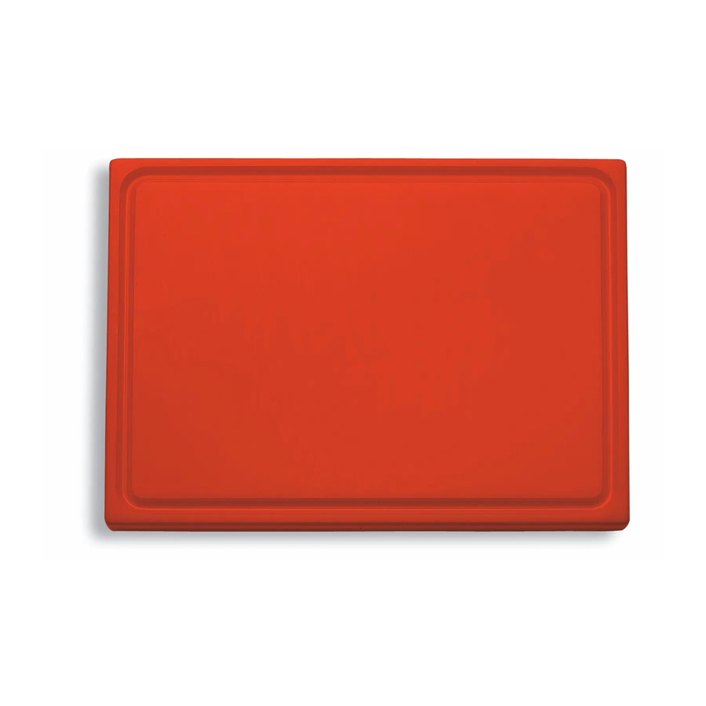 Cutting board with juice groove 26,5x32,5cm red