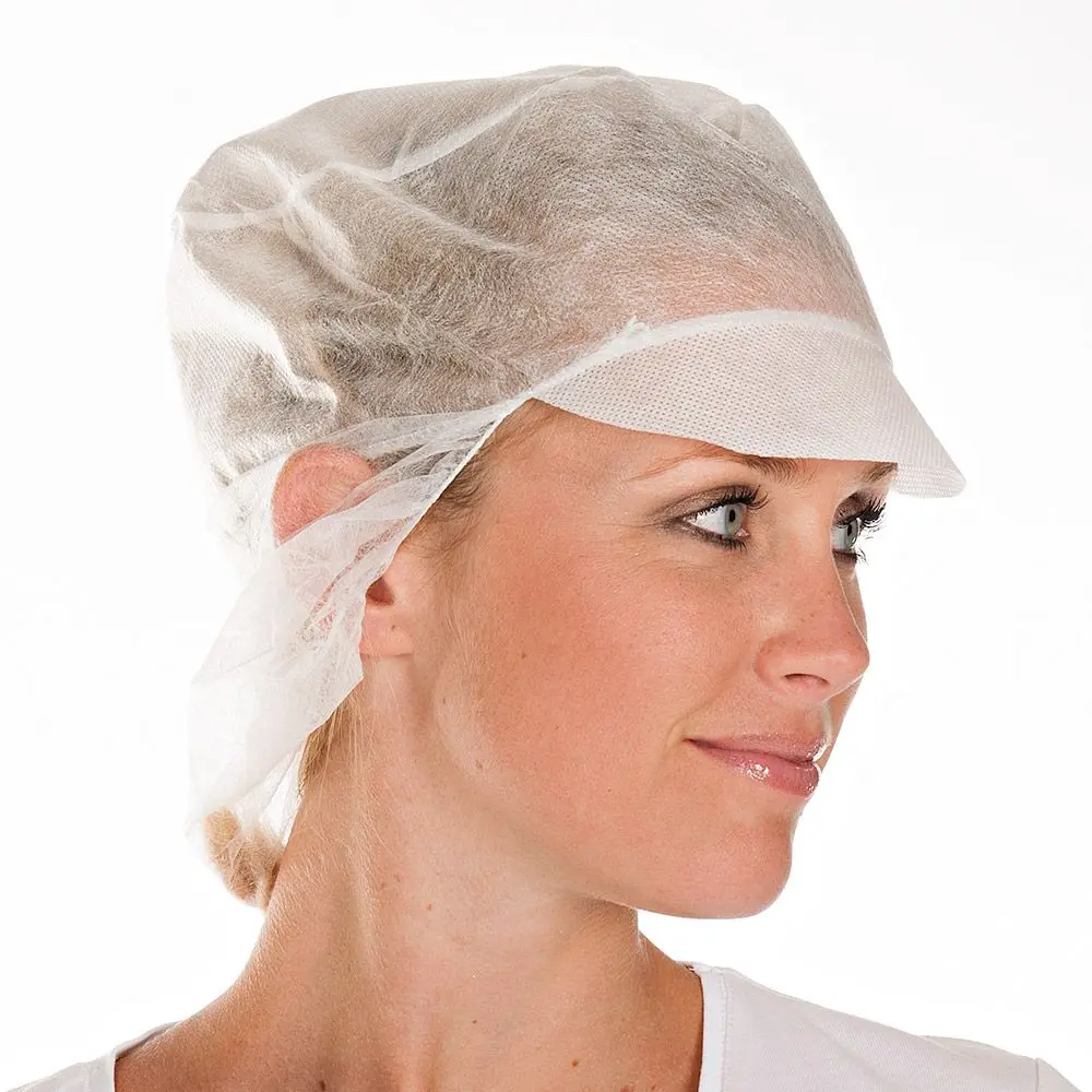 Filet à cheveux blanc (casquette + filet) (100pcs)