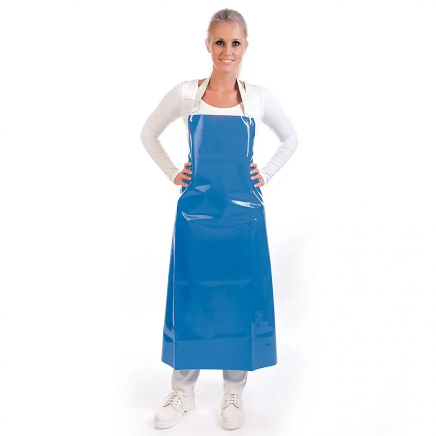 PU bib apron 110x90cm blauw