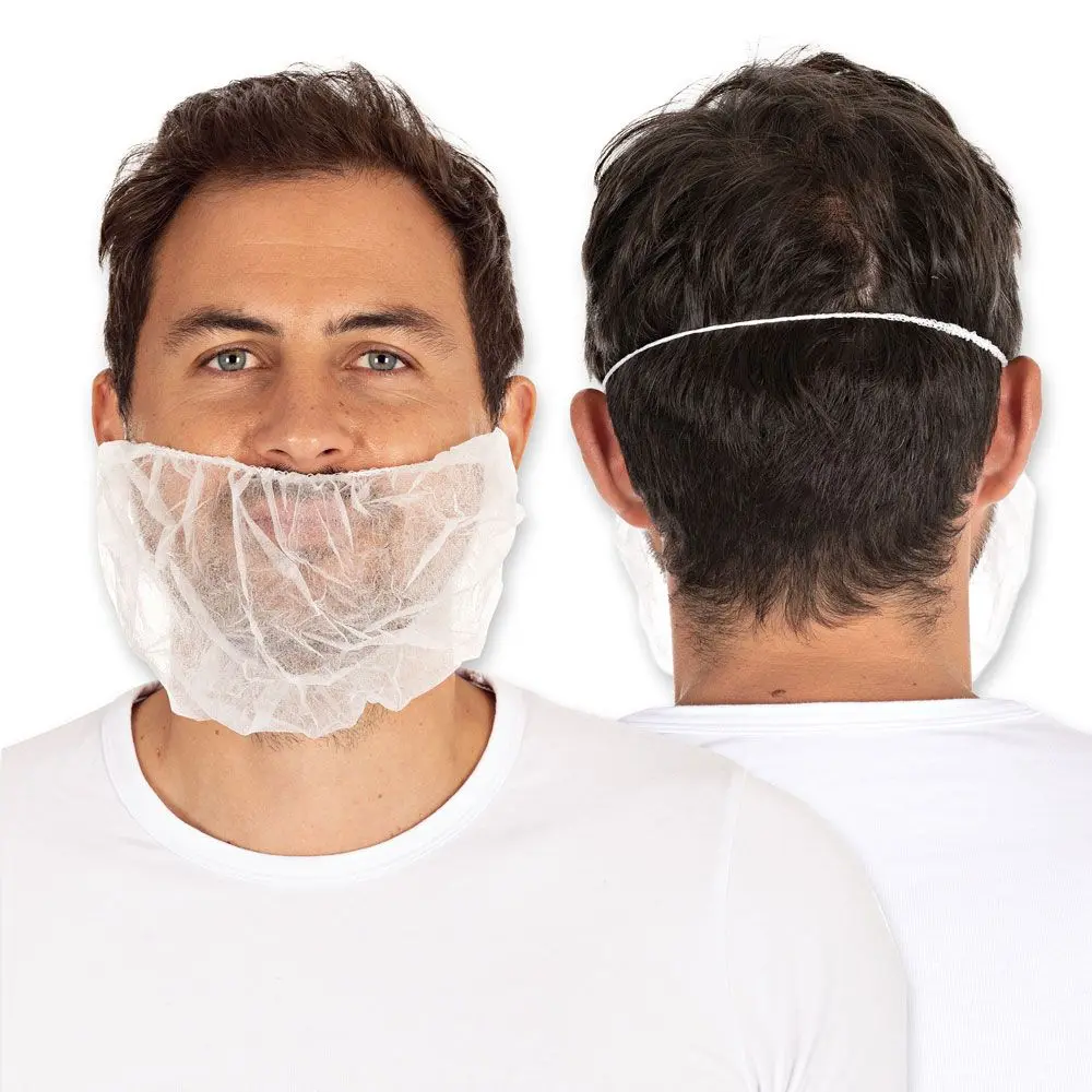 Baardmasker in vlies, wit (100st.)