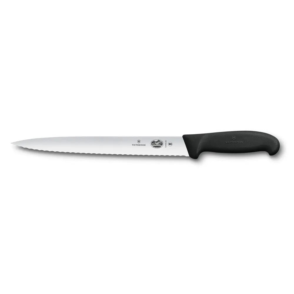 Couteau à jambon denté noir 25cm Fibrox 