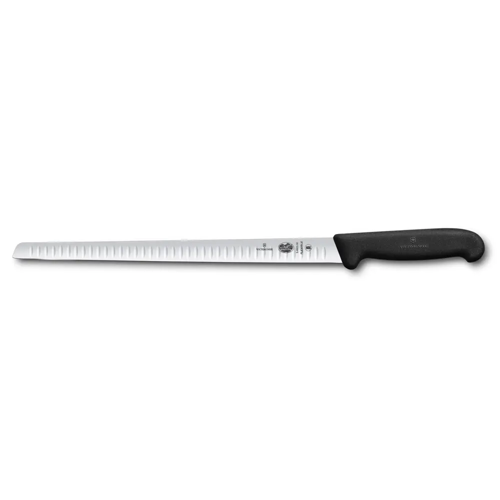 Salmon knife, fluted edge 30 cm black