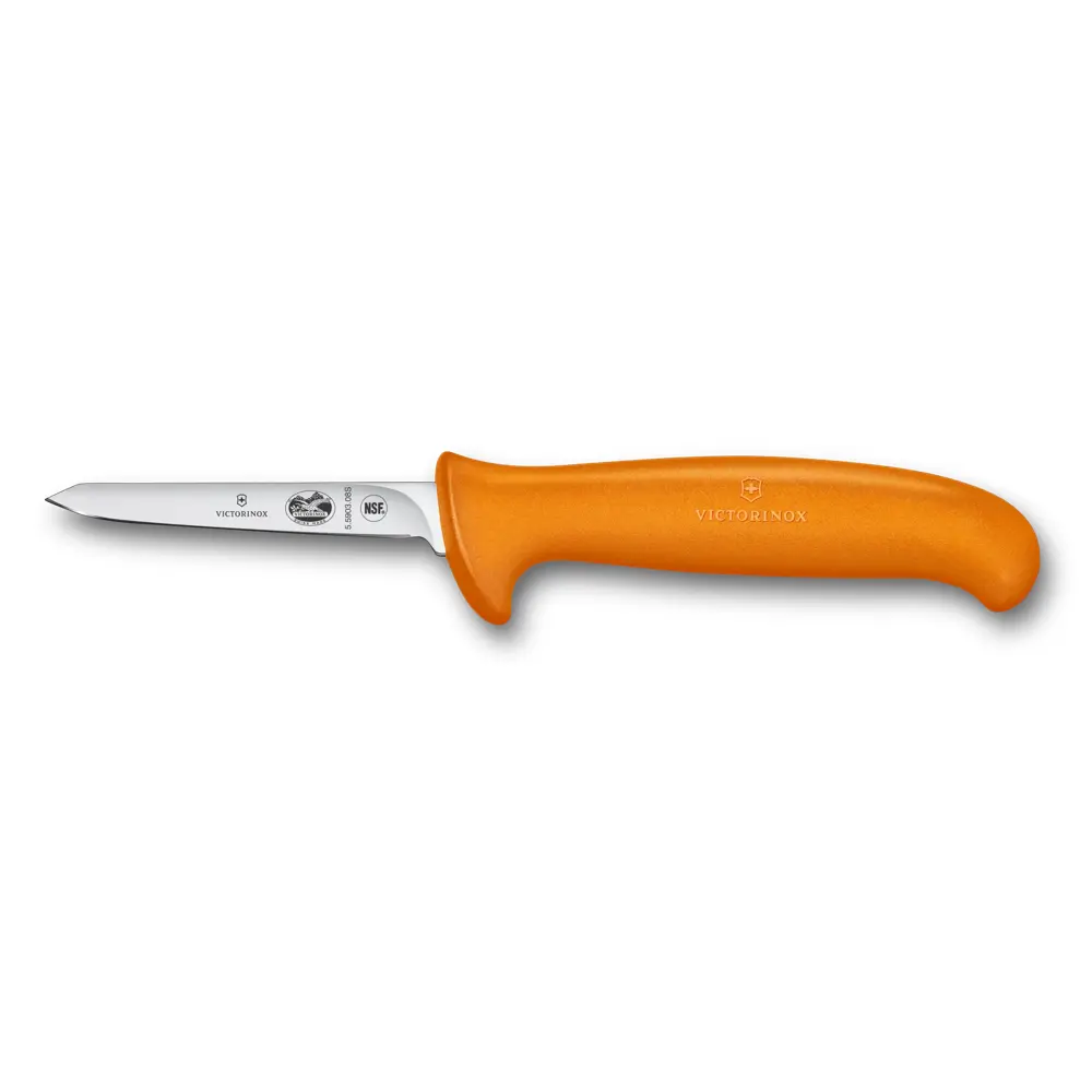 mes (puntig) voor kip oranje 8cm