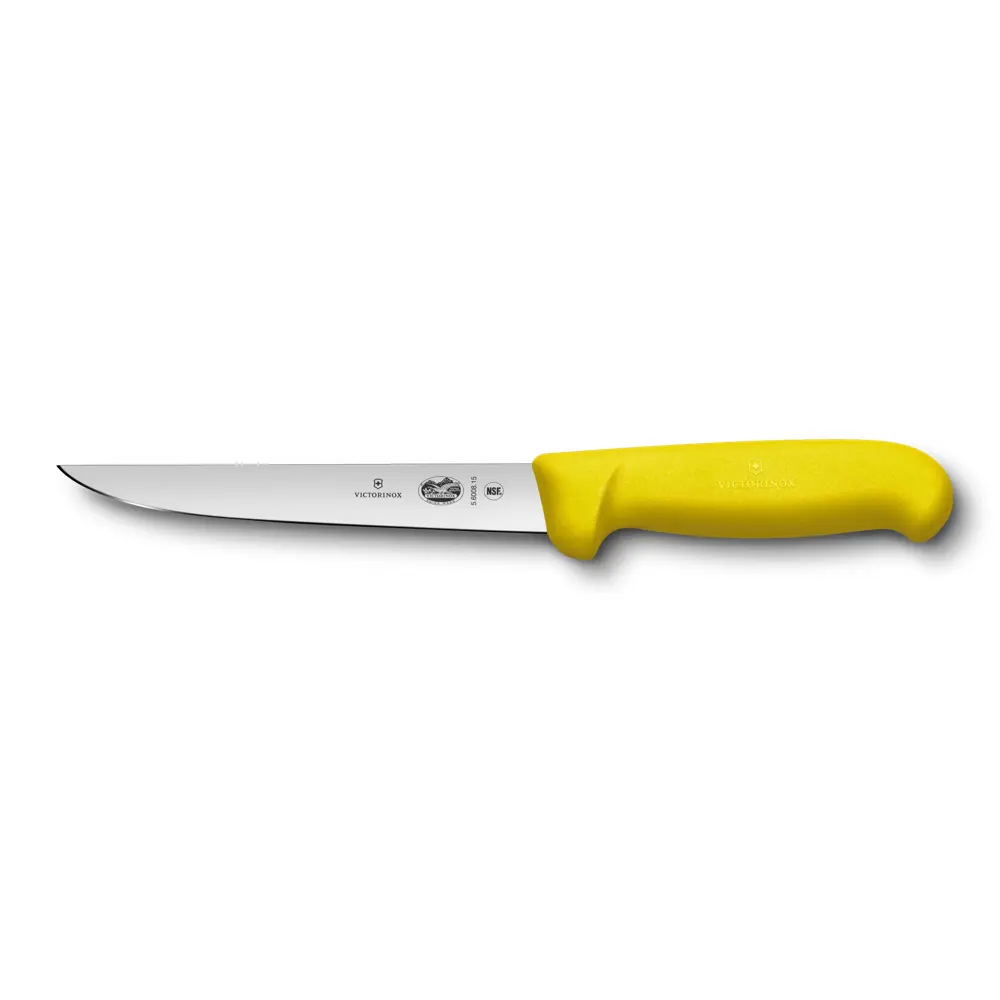 Uitbeenmes recht 15cm geel