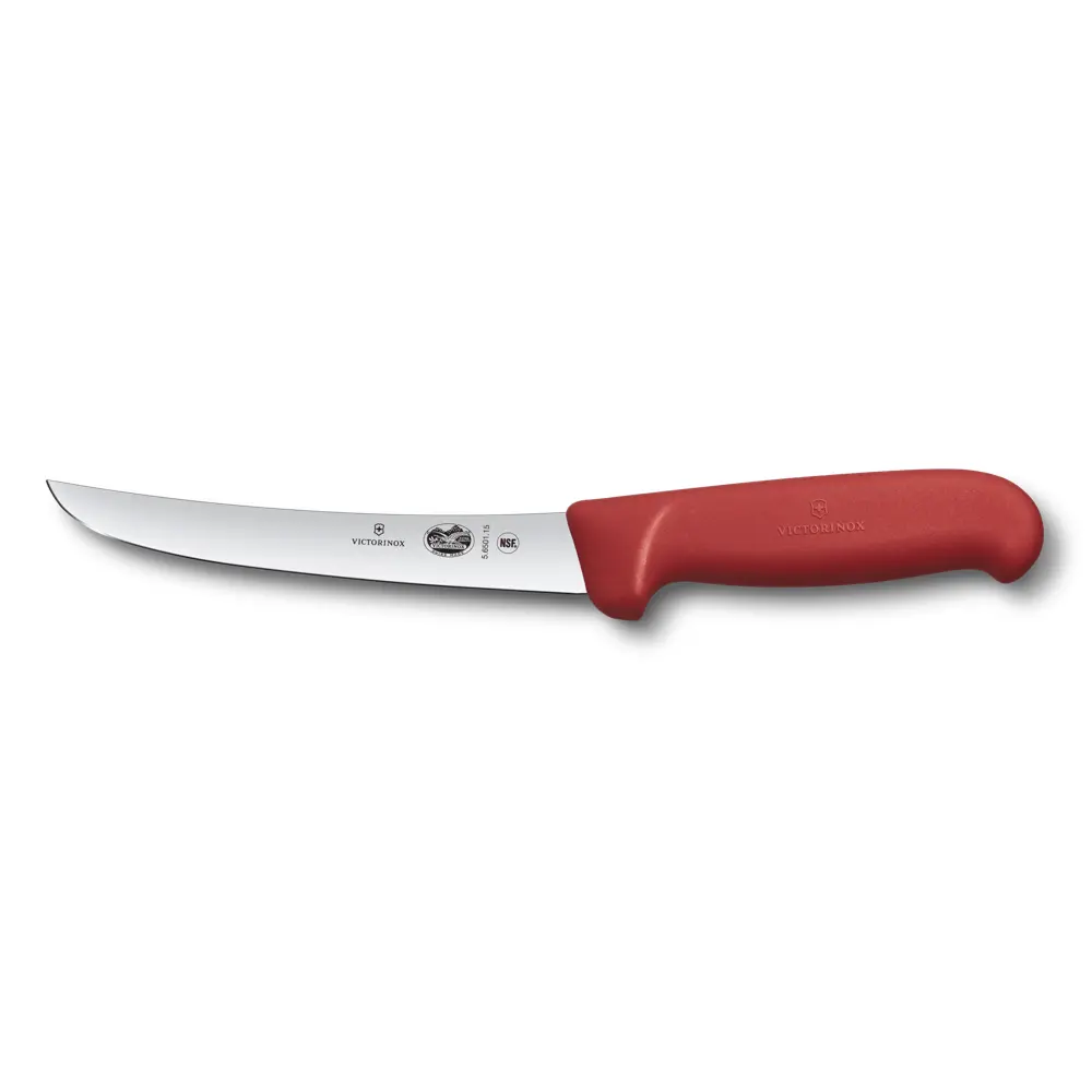 Uitbeenmes gebogen 15cm rood