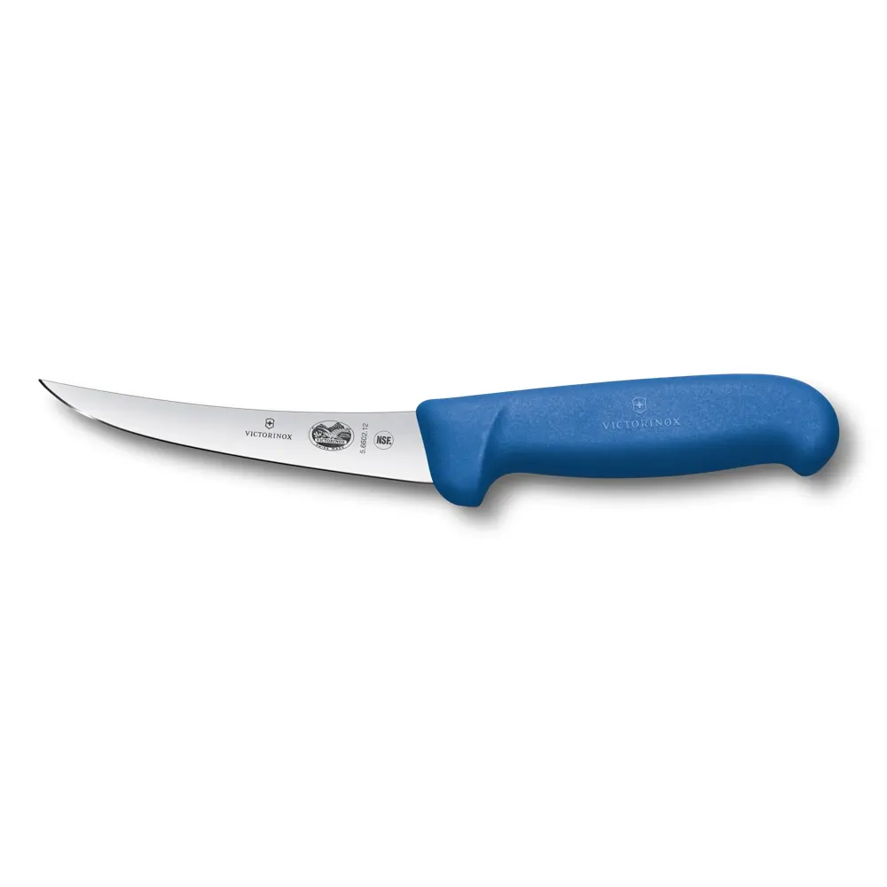 Uitbeenmes gebogen smal 12cm blauw