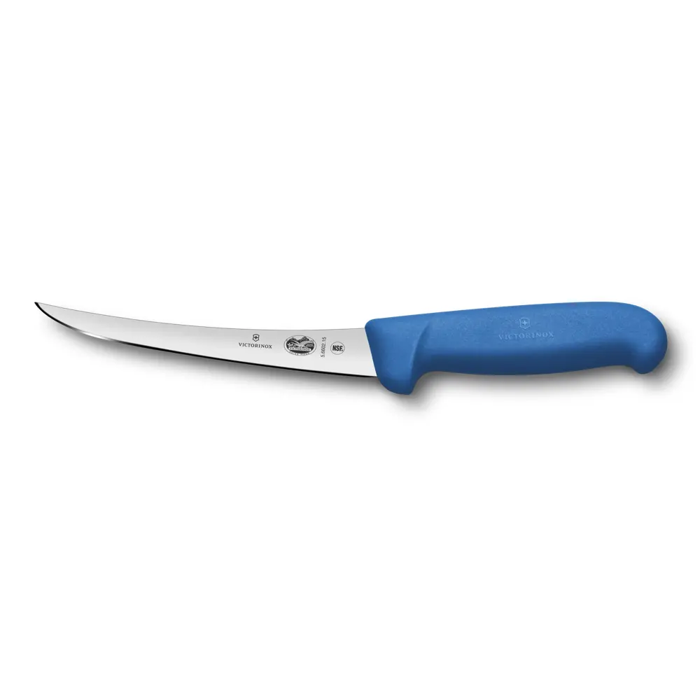 Uitbeenmes gebogen smal 15cm blauw