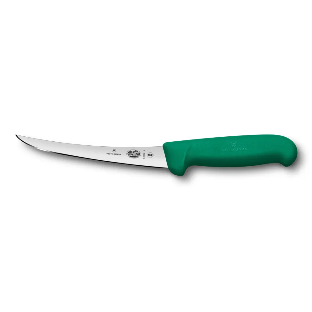 Uitbeenmes gebogen smal 15cm groen