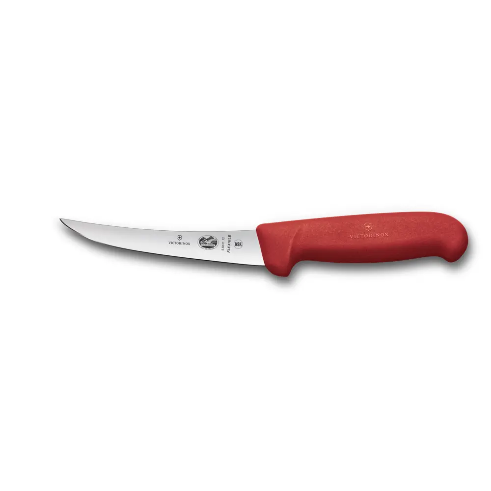 Uitbeenmes gebogen 12cm flexibel rood