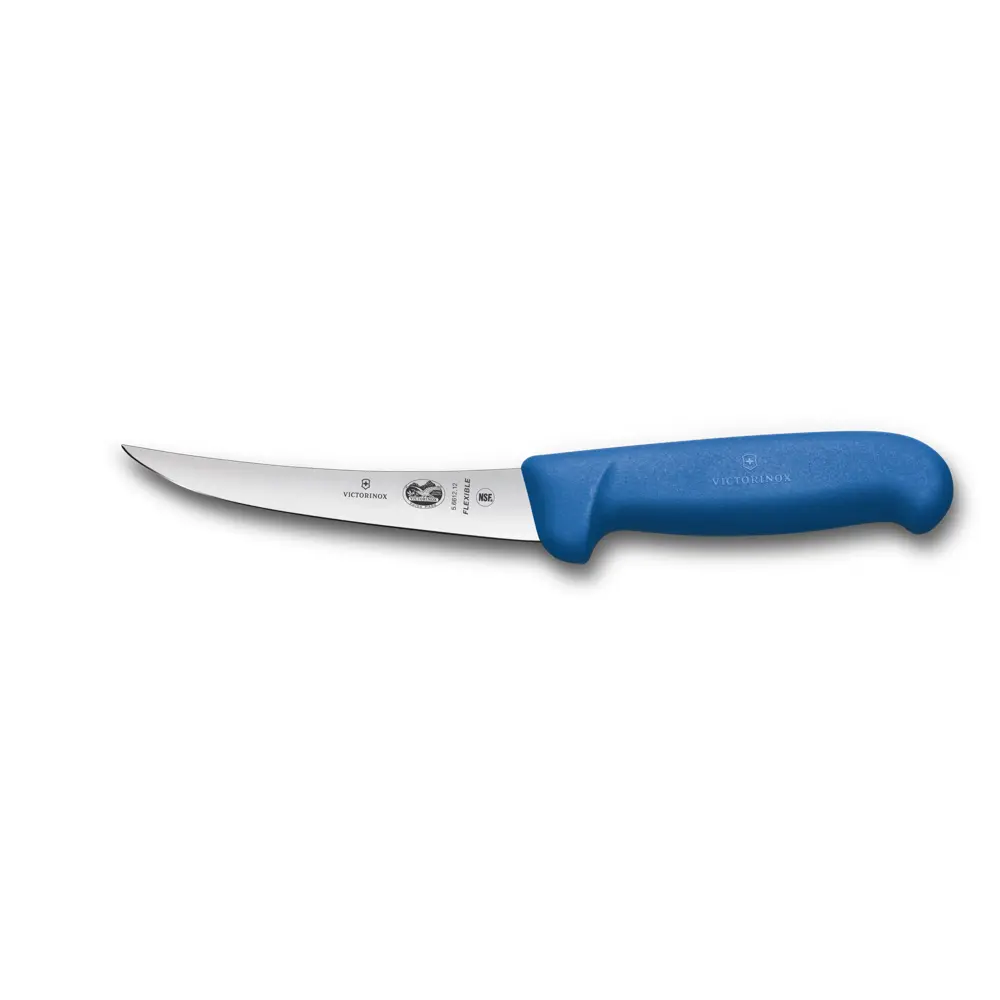 Uitbeenmes gebogen 12cm flexibel blauw