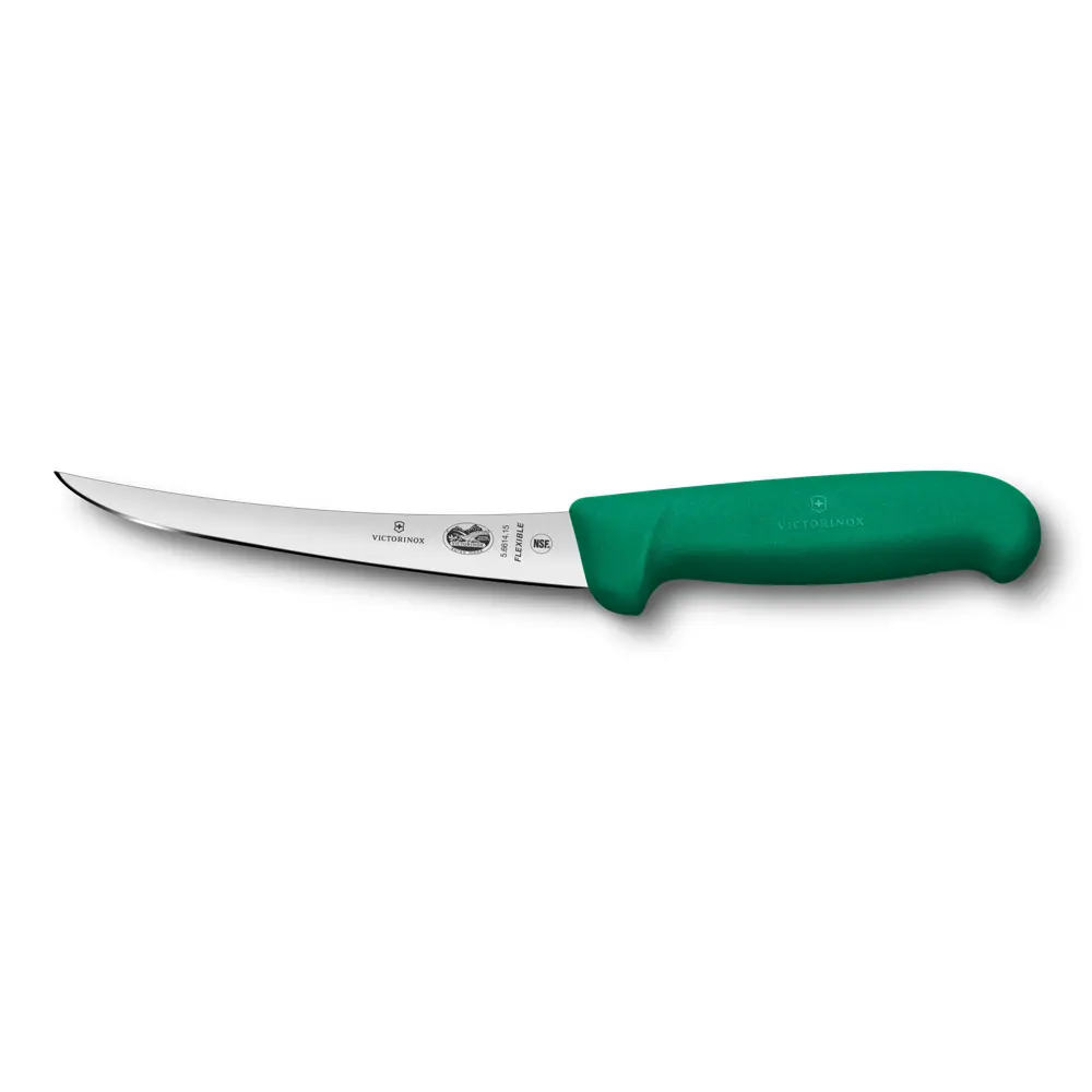 Curved boning knife 15cm flexible green