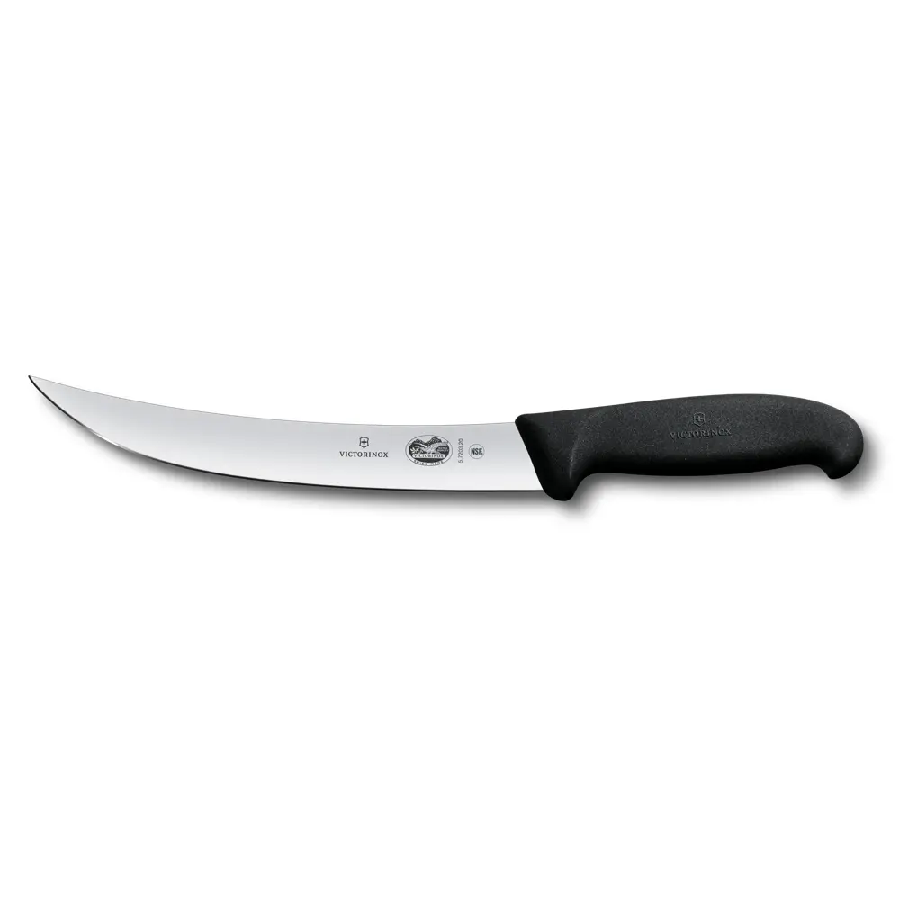 Couteau de boucher 20cm Noir Fibrox lame étroite et incurvée