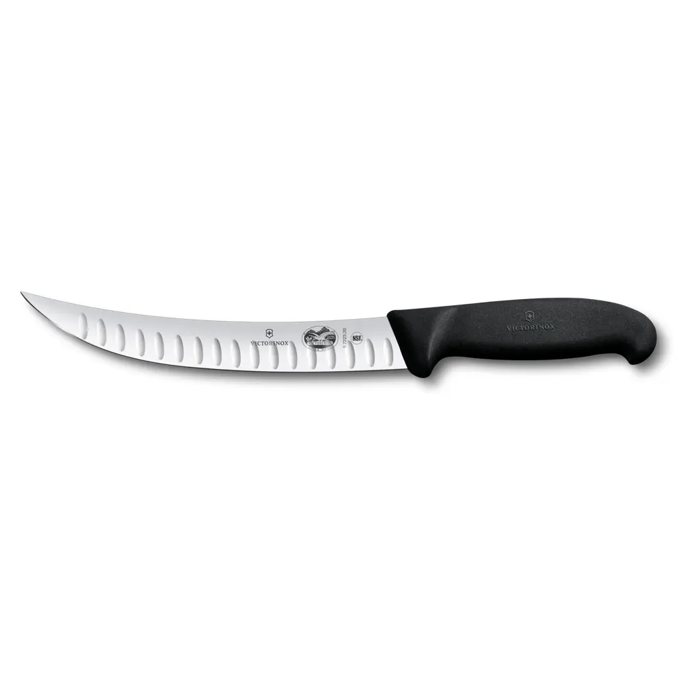 Couteau boucher courbé, alvéolé 20cm Noir Fibrox 