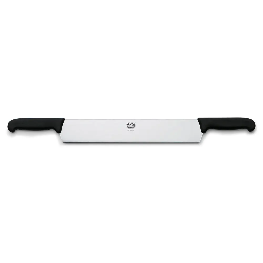 Kaasmes 36 cm 2 handvaten zwart