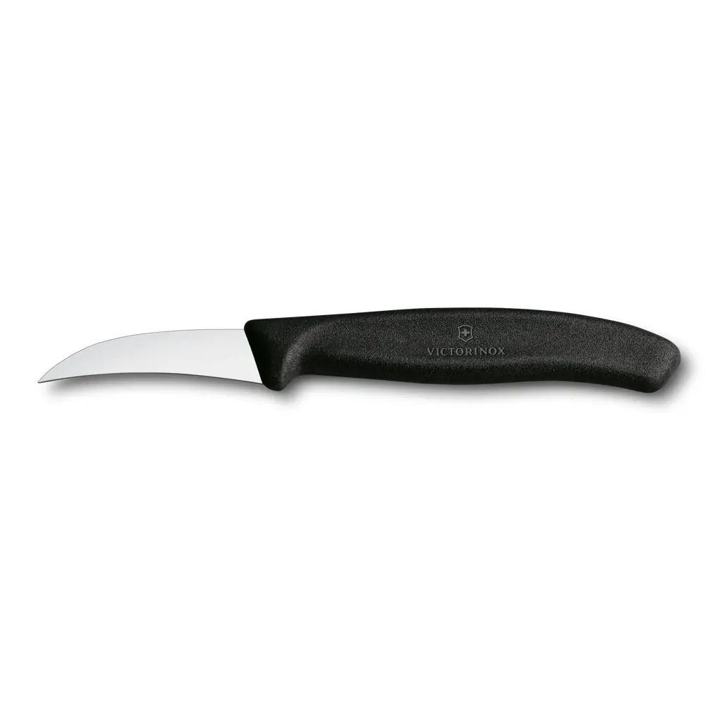 Tourniermes gebogen 6 cm zwart