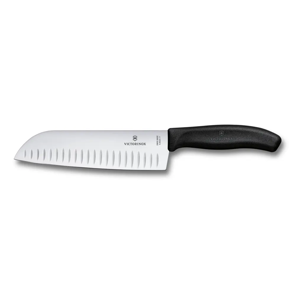 Santokumes met kuiltjes 17cm zwart blist
