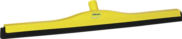 Vloertrekker 70cm geel, zwarte rubber