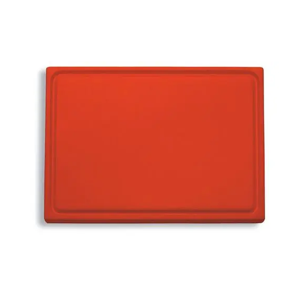 Cutting board with juice groove 53x32,5cm red
