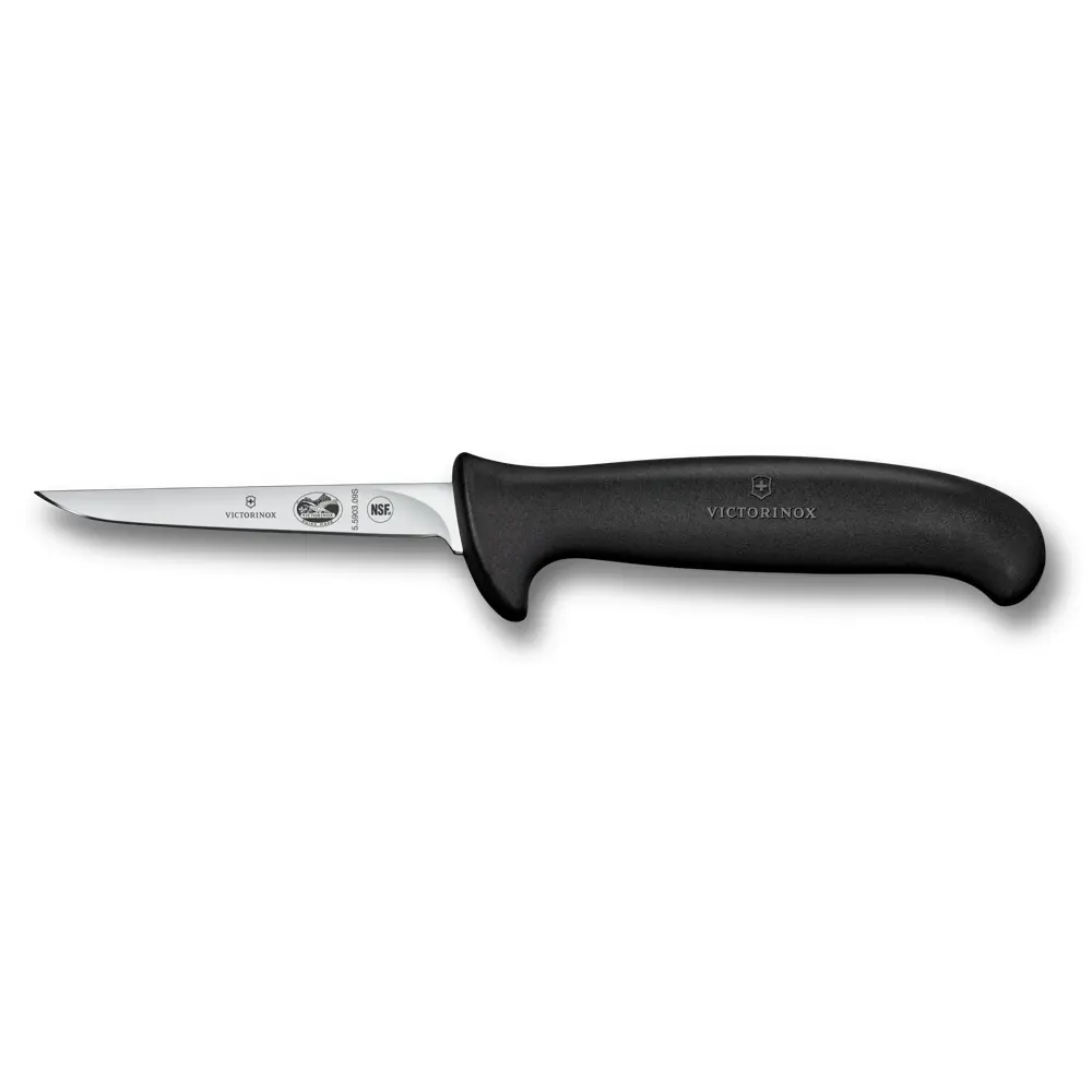 Gevogelte mes 9cm, S, zwart spitse punt
