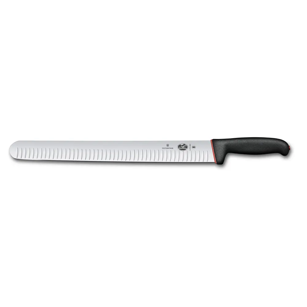 Dual grip slicing knife, wide, fluted egde 36cm Victorinox black