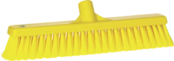 Veegborsel zacht/gespleten 130x46x410mm geel