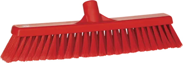 Veegborsel zacht/gespleten 130x46x410mm rood