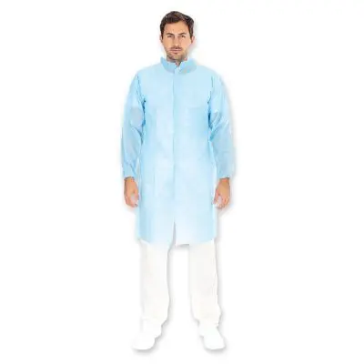 Bezoekersschorten met klittenband, opstaande boord | PP blauw 50st
