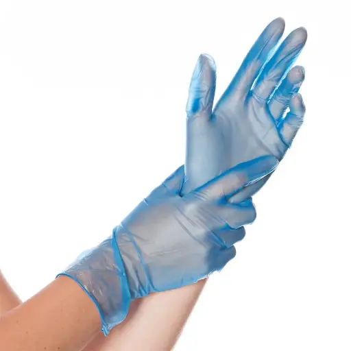 [FM26856] Handschoen vinyl blauw M (100st.)