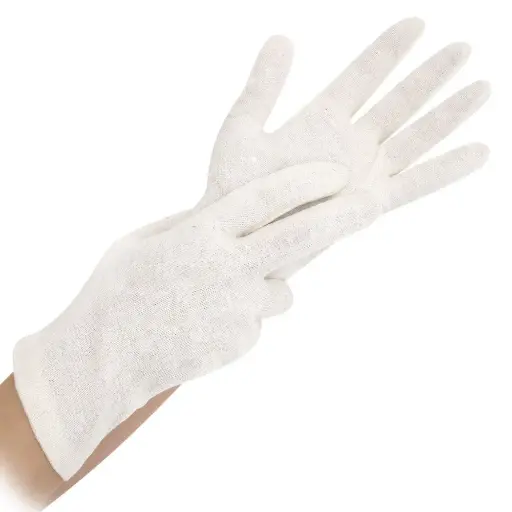 [FM27249] Gants coton nature 25cm L (24pcs)