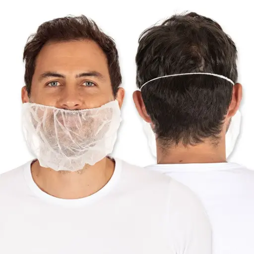 [FM2920] Baardmasker in vlies, wit (100st.)