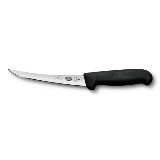 [VI5.6613.15] Uitbeenmes gebogen 15cm flexibel, zwart