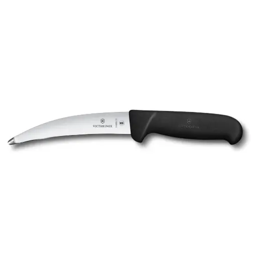 [VI5.6903.15] Slagersmes 15cm Victorinox zwart met stompe, afgeronde punt