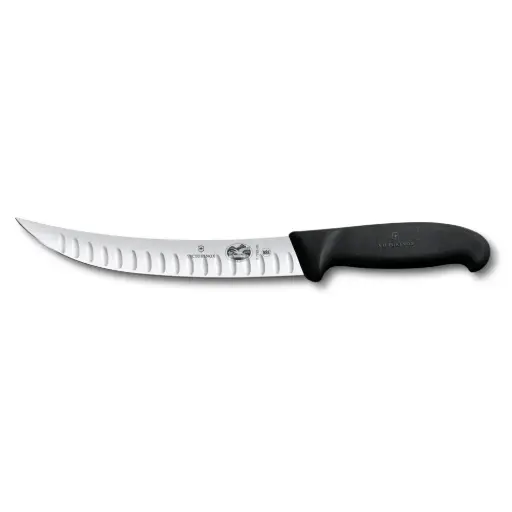 [VI5.7223.20] Couteau boucher courbé, alvéolé 20cm Noir Fibrox 