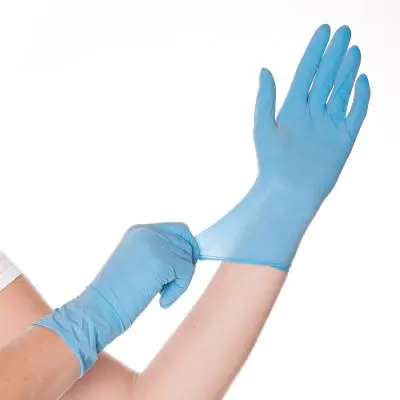 [FM26556] Handschoen Latex Allfood skin M, blauw (100st.) 