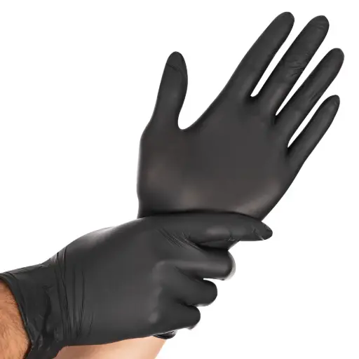 [FM27018] Handschoen nitril safe light, zwart (100st)
