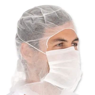 [FM13200] Astronaut cap met mondmasker wit 100st.